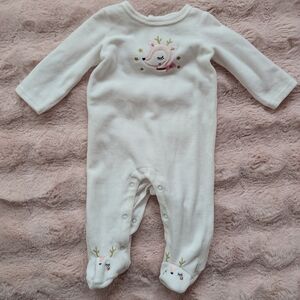 First Impressions Baby Girl Pajamas Size 3 To 6 Month Reindeer Detail